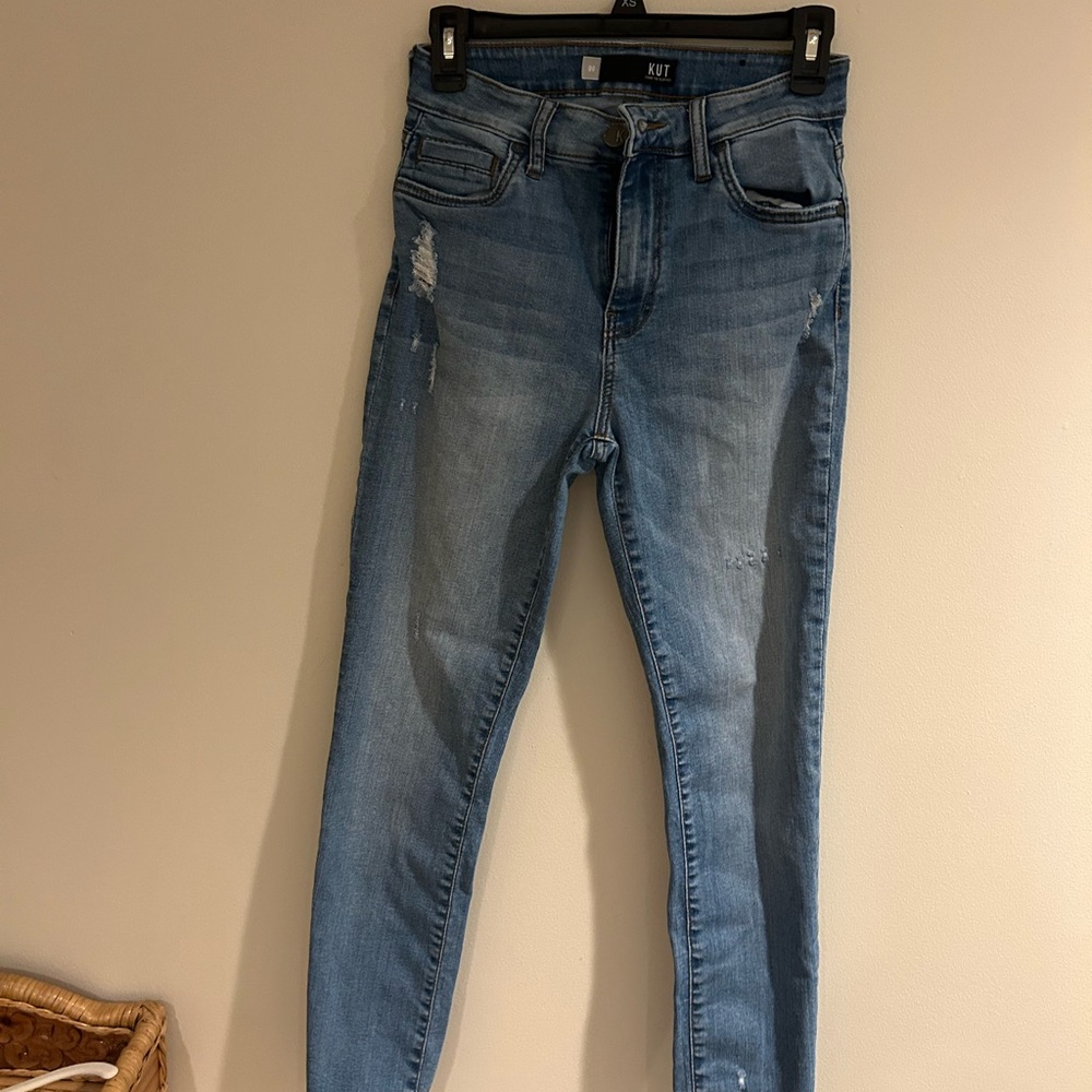 Kut from the Kloth Light Blue Distressed Skinny Jeans